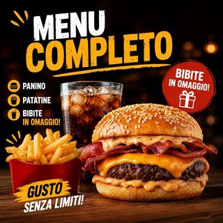 Menù smashburger con patatine e bibita