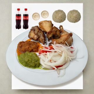 Attiéké + 1 Poulet + 1 Boisson aux choix