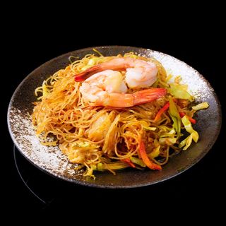 244-Fideos con verduras y gambas