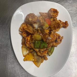 F5. Gamberi alla kon pao