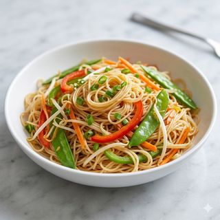 Espaguetis De Arroz Con Verduras