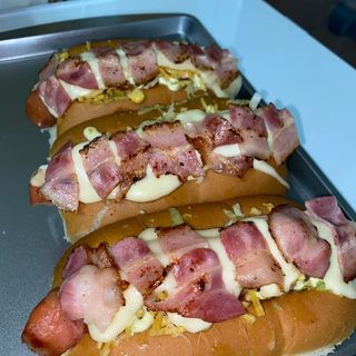 Perro caribeño + papas fritas