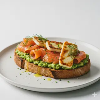 Tostada De Salmón Con Aguacate Y Queso