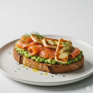 Tostada De Salmón Con Aguacate Y Queso