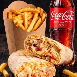 Комбо XL куряча шаурма + фрі (велика) + Напій на вибір