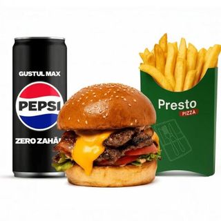 Meniu Cheeseburger vita mediu