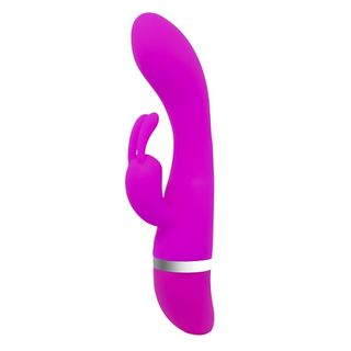 Vibrador Silicona Con 2 Motores Y Estimulador Conejito Rosa Freda