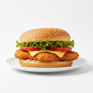 Hamburguesa Básica De Pollo Rebozado