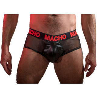 Slip SemiTransparente Negro y rojo TallaS