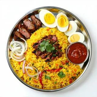 Chef special: hyderabadi mixed meat biryani (mixto)
