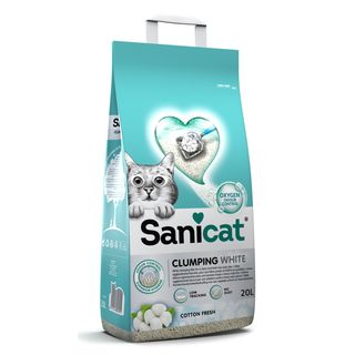 SANICAT White Cotton Fresh, grudajući mineralni pijesak za mačke, mirisni, 20l (KOD PSANCLWCV20L31)