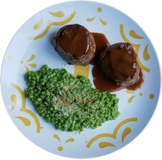 МЕДАЛЬЙОНИ З ТЕЛЯТИНИ ТА  ПТІТІМОМ (300g)