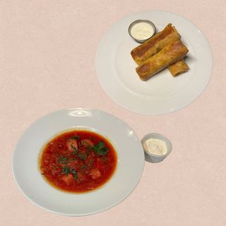 Комбо 4: борщ та млинці з мясом