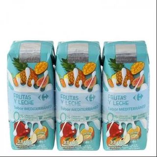 Zumo Fruta con Leche Mediterráneo Carrefour Pack 3x33 Cl.