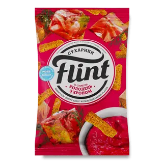 Сухарики Flint пшенично-житні зі смаком холодцю з хроном (60г)