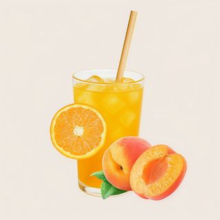 Manzanilla helada con naranja y melocotón