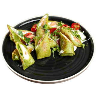 Naleśniki ze szpinakiem łososiem i serem