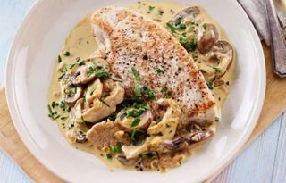 Escalope Aux Champignons Et Sauce Blanche
