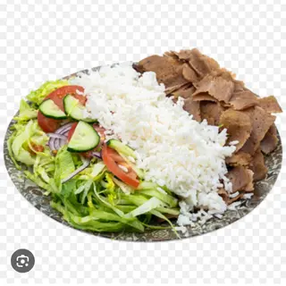Plato Kebab Solo Carne De Ternera Con Arroz