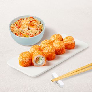 Бизнес-ланч Азиатский M с клюквенным морсом (447г)
