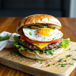 Чийзбургер с яйце