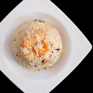 Arroz frito con gambas