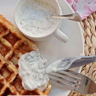 Waffles de patatas o calabacín 