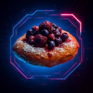 Pizza fritta ai frutti di bosco