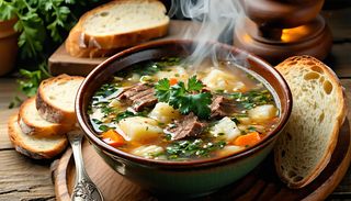 Flaczki wołowe z pieczywem