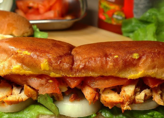 Malai tikka BBQ hotdog