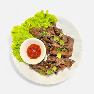 შემწვარი საქონლის ხორცი/Fried Pork