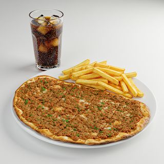 Menú de lahmacun de pollo o cordero