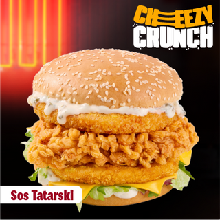 Podwójny Cheeze Crunch Burger Tatarski