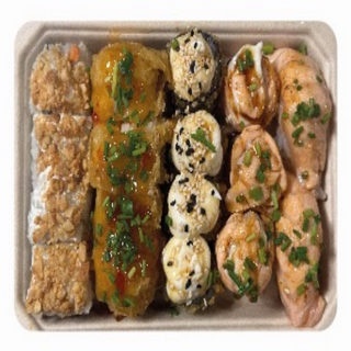 Caixa com Sushi misto e salmão Braseado(A14)