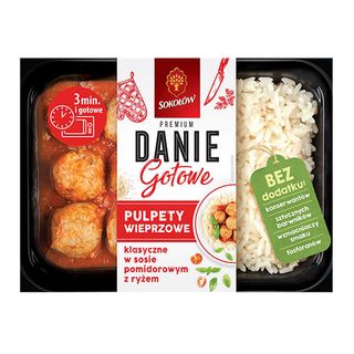 Sokołów Pulpety Wieprzowe Klasyczne W Sosie Pomidorowym Z Ryżem 360 G