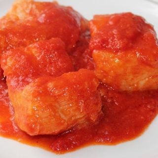 Menu (1) Callo con garbanzos (2) Bacalao con tomate