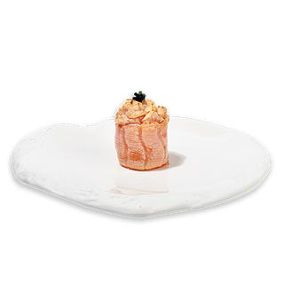 71.Gunkan salmón spicy flambe (1 pza.)