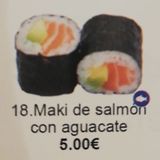 18. Maki De Salmón Con Aguacate (8 Pzs.)