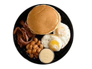 Смажені яйця,бекон та панкейки (500g)