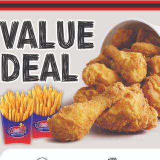 Piezas De Pollo (6 uds.) + Patatas (2 uds.)