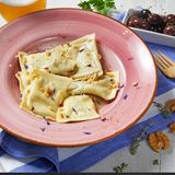 Ravioli d escalivada i formatge de cabra