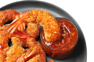 Langostinos fritos con salsa agridulce