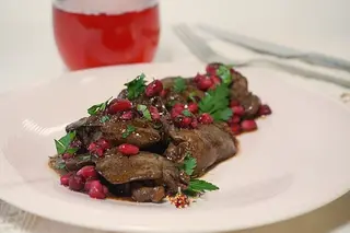 Ficăței de pui in sos de rodie
