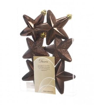 (209346) Ukras za jelku zvjezdica 2x7,5x7,5cm smeđa 6/1 27926
