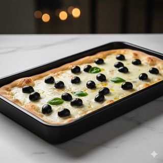 Olive e mozzarella in teglia