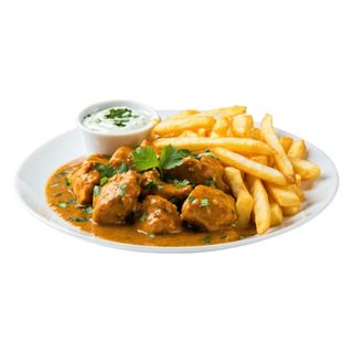 Pollo Korma Con Patatas Fritas
