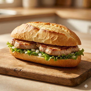 Bocadillo De Lomo Y Ensalada