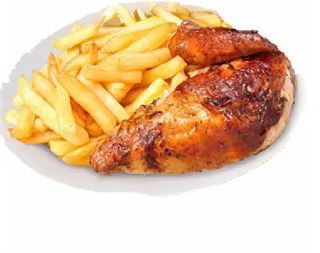 1/4 Pollo Con Patatas Fritas
