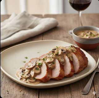 Polędwiczka w sosie pieczarkowym