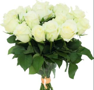 15 białych róż 